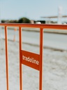 Orange Powder Coated Crowd Control Fence/Event Fence 1.1m x 2.1m - Includes Feet & Pins