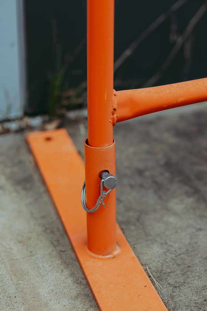 Orange Powder Coated Crowd Control Fence/Event Fence 1.1m x 2.1m - Includes Feet & Pins