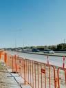 Orange Powder Coated Crowd Control Fence/Event Fence 1.1m x 2.1m - Includes Feet & Pins