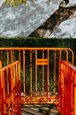 Orange Powder Coated Crowd Control Fence/Event Fence 1.1m x 2.1m - Includes Feet & Pins