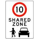 Safety Sign 600 x 450mm - Shared Zone 10km