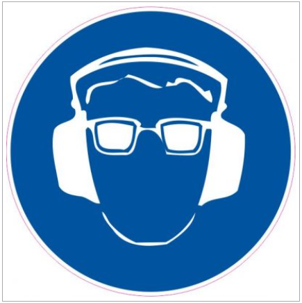 [STICK101] 200mm Round Sticker - Ear & Eye Protection