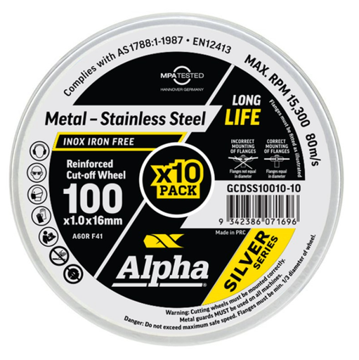 [RCD1001] Cut-Off Wheel 100mm - Ultra Thin (ea/10 box)
