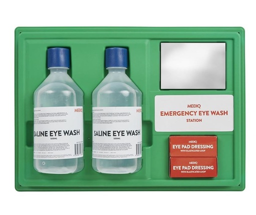 [WASHSTAT] Eye Care/Eye Wash Station incl 2 x 500ml, 2x Eye pad dressings