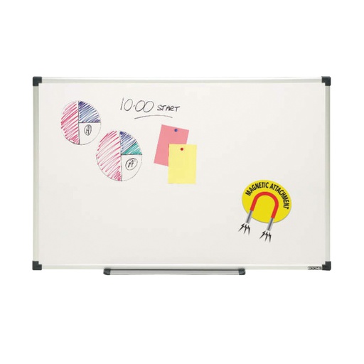 [WHITEBOARD9060] Whiteboard Magnetic 900 x 600mm w/- Alum Frame
