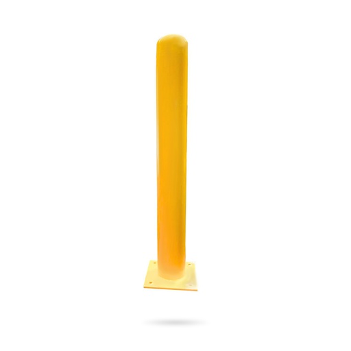 [BOLLARD] Yellow Safety Steel Bollard - 915mm(H) x 110mm dia - 10.5kg - Surface Mount (Square Base)