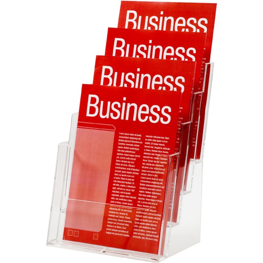 [HOLDERA4-4] A4 Brochure Holders - 4 Tier (Plastic)