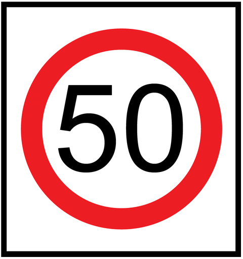 Victoria Multi Message Sign 600 x 600mm Class 1 Reflective - 50km