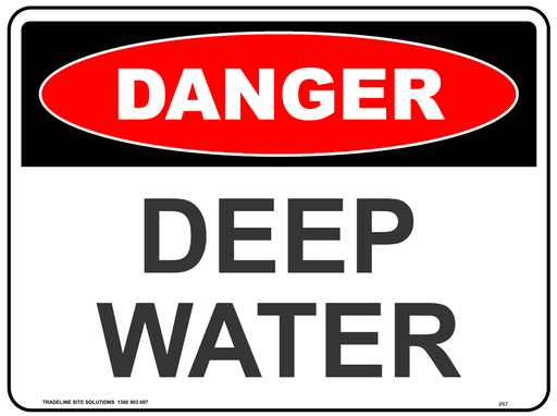 Safety Sign 600 x 450mm - DANGER Deep Water