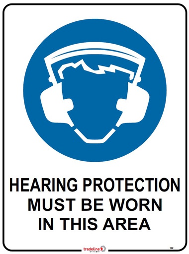 Safety Sign 600 x 450mm - Hearing Protection must be worn