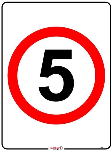 Safety Sign 600 x 450mm - 5 Km / Hour Speed