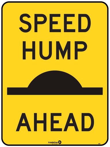 Safety Sign 600 x 450mm -  Speed Hump Ahead