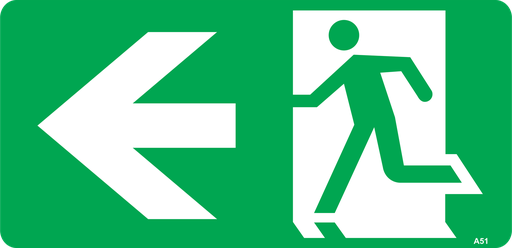 Running Man Sign 350 x 180mm (Left Arrow)