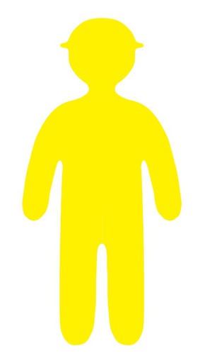 [YELMAN] 1200 x 1800mm Coreflute Yellow Man Cut Out - Hands Down
