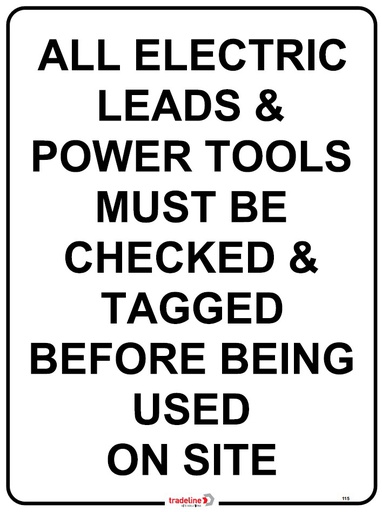 Safety Sign 600 x 450mm - All Electrical Leads etc